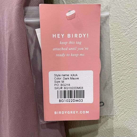 NWT Birdy Grey Kaia Chiffon Dark Mauve Dress - Size: Medium - Picture 12 of 16